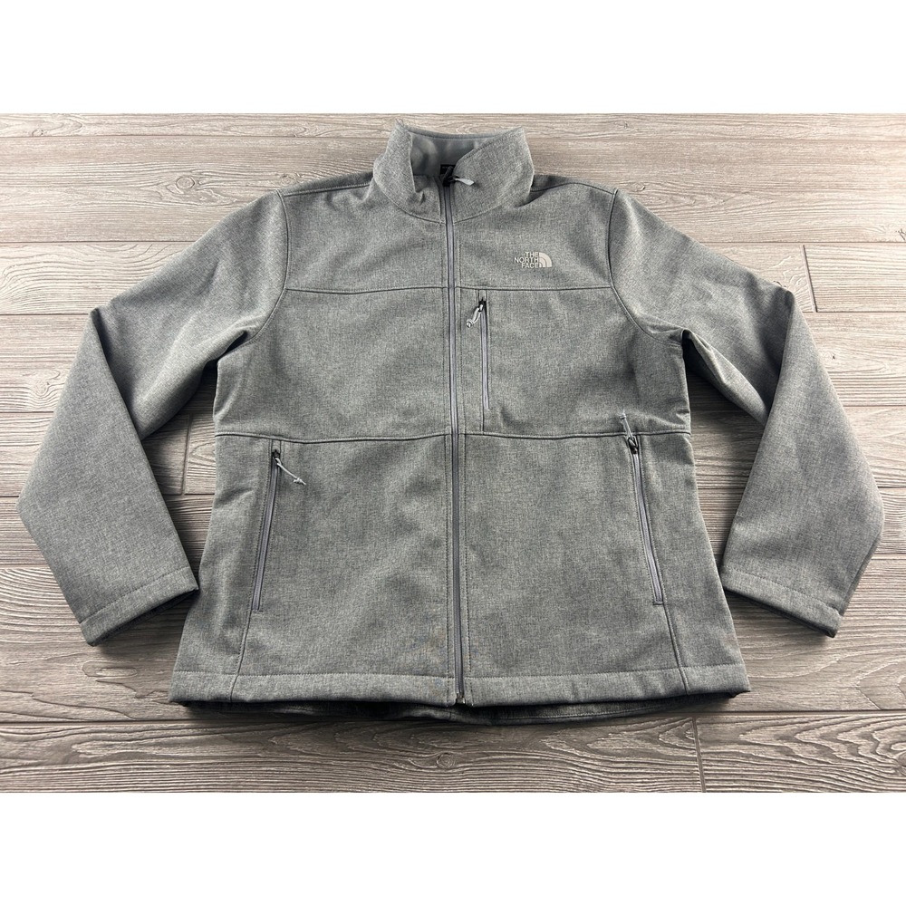 The North Face Windstopper Full Zip Jacket Gray Softshell Fleece Mens XL